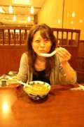 満面の笑みで担々麺♪